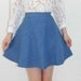 Circle Skirt Denim Short Light Blue XS