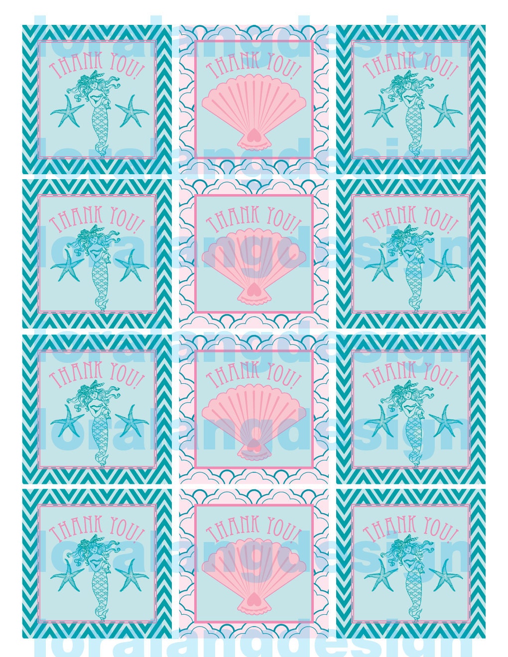 DIY Printable Vintage Mermaid Favor Tags Il_570xn