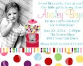 Gumball Invitation for Birthday Party or Baby Shower - DIY Girls Sweet Shop Printable Photo Invite by BeeAndDaisy Il_170x135