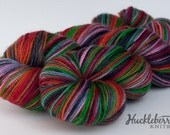 Handpainted sock yarn: INKED on Blue-Faced Leicester/nylon fingering, 4 oz