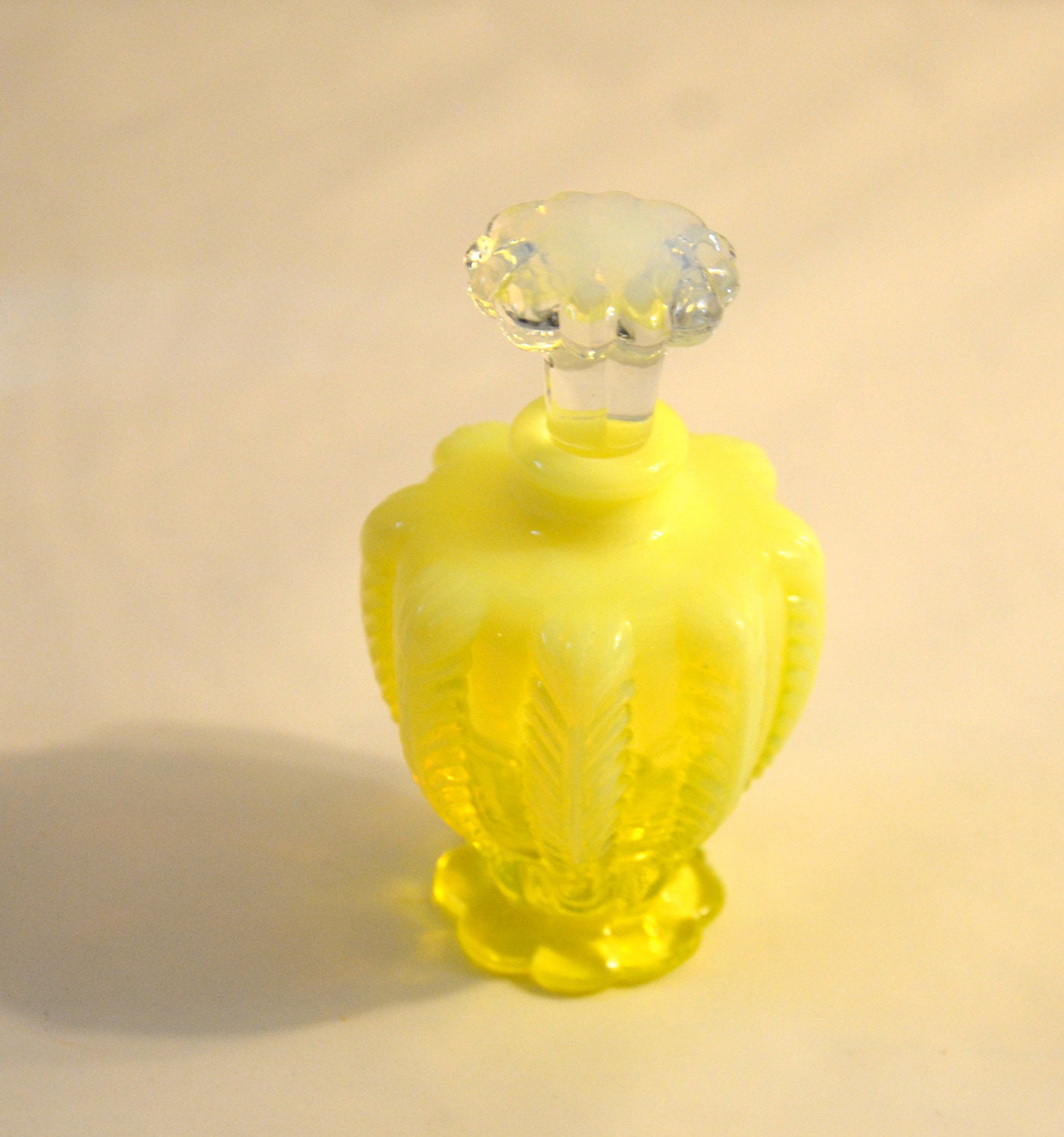 Duncan Miller Vaseline Glass Canary Yellow Cologne Bottle