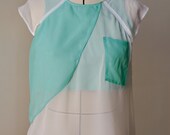 Holly - Minty Green / White Chiffon Top with Jersey Under Tank