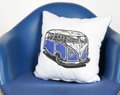 Screen Printed Van Pillow Cover 16x16"