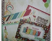 4x6 inch vintage inspired BIRTHDAY journal cards SIMPLE STORIES party banner  hat set of 6 for card making, scrapbooking, paper crafts