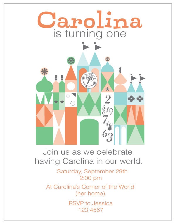 It's a Small World Party Invitation