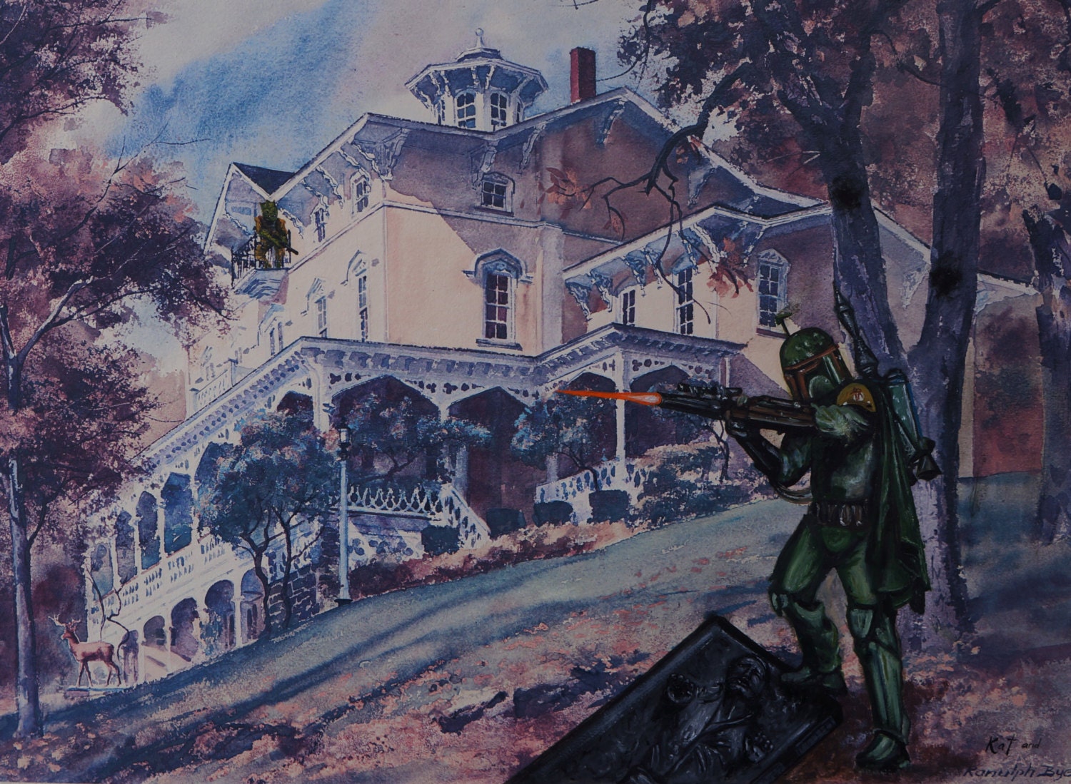 Country Home of the Bounty Hunter- Print fits 11 x 17 in frame (free shipping)