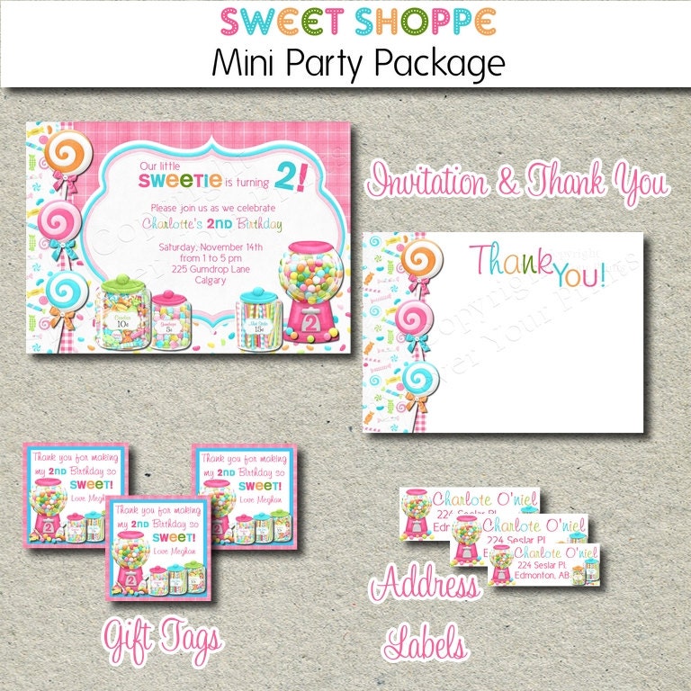 Sweet Shoppe Party Package - Printable Birthday Party Package Il_570xn