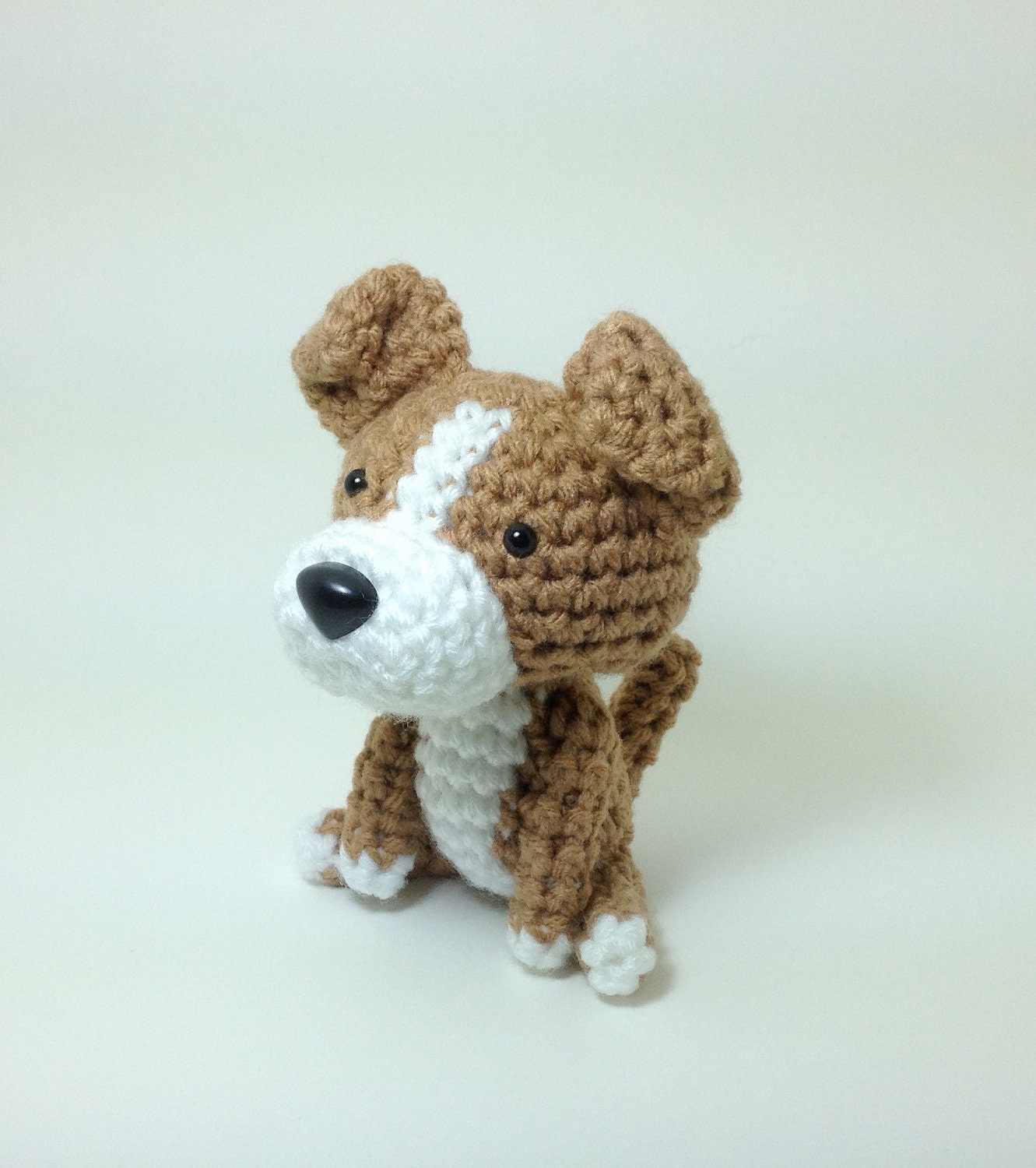 Plush Toy Pit Bull American Stafford Terrier Amigurumi Dog Handmade Crochet Puppy Stuffed Animal Doll / Made to Order