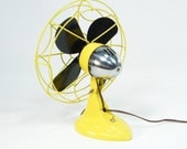 Vintage Electric Fan Yellow and Black