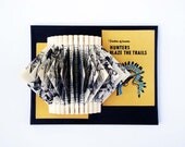 Vintage Book Sculpture, Cowboys and Indians, Wild West