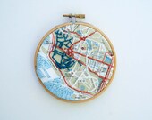 Embroidered Map of Genoa, Italy