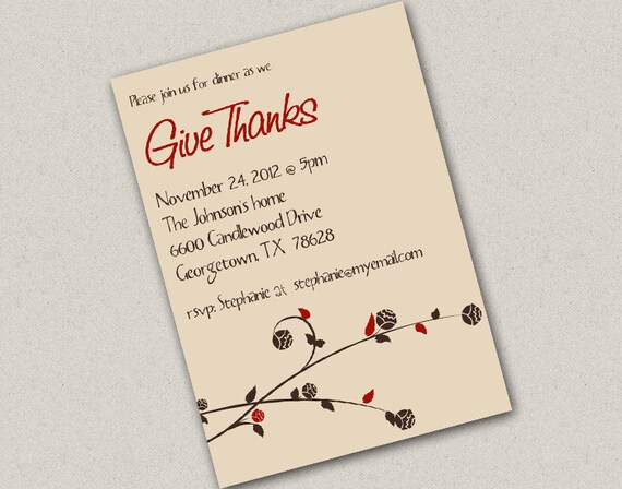 Give Thanks Printable Invitation Il_570xn