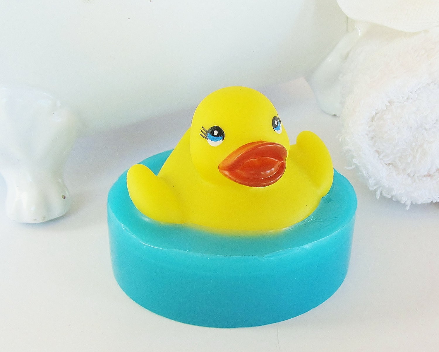 RUBBER DUCKY Kids Bath Toy Natural Soap - duck, duckie, handmade, glycerin, scented, kids, fun, custom party favors