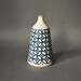 Vintage STUDIO Pottery Vase Patterned White and Blue