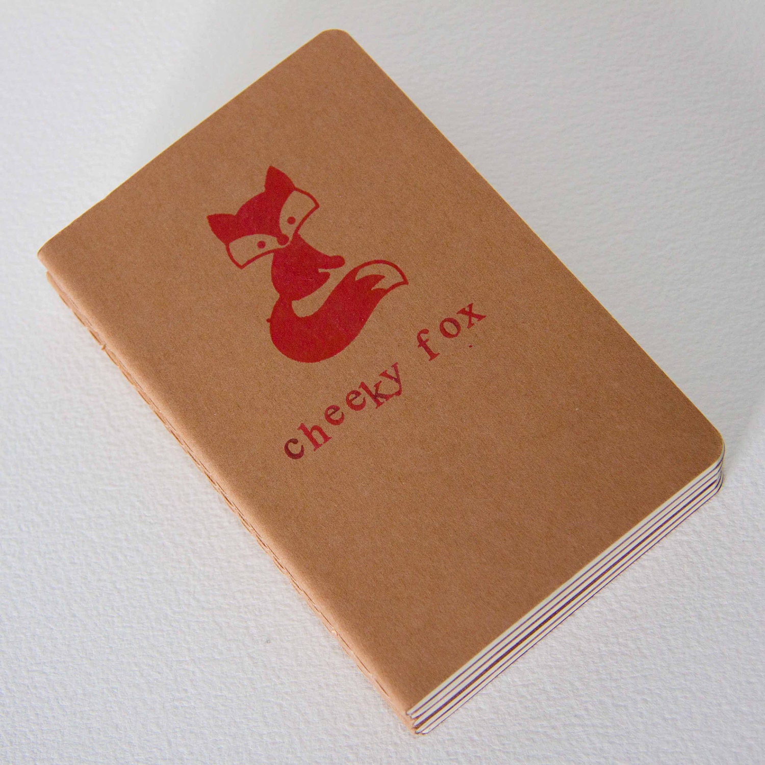 cheeky fox -hand stamped moleskine notebook pocket size