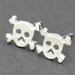 Skull Earrings : Halloween Theme Silver Skull Earrings, Tiny, Delicate, Dainty, Festive, Fun, Cute