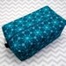 Large Box Bag, Cosmetic Case or Project Bag - Turquoise 1001 Peeps Lizzy House Fabric
