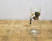 Decorated Small Vintage Apothecary Jar with Ground Glass Stopper