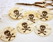 Halloween Stickers, Candy Bag Labels,  Skull and Crossbones, Halloween Treat Bag Stickers, Trick or Treat Labels