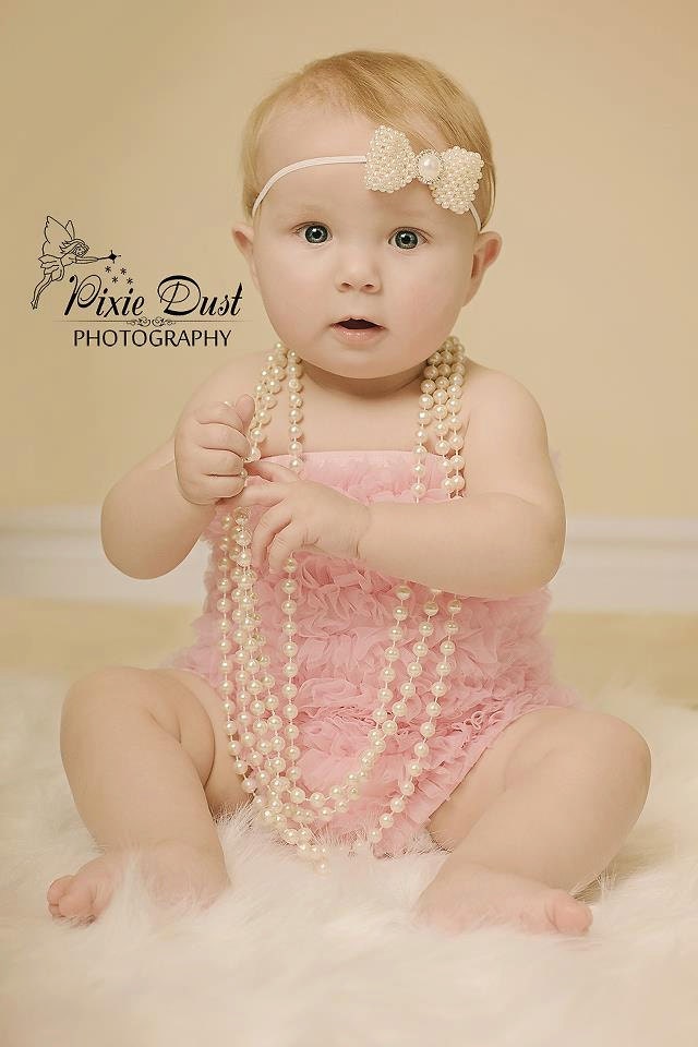 Baby headband, newborn headband, adult headband, child headband and photography prop The ELEGANT all pearl bow exclusive sprinkle headband