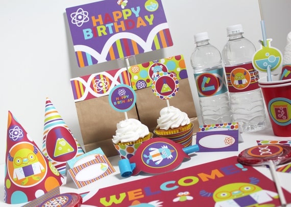 Monster Scientist DIY Party Kit Printable PDF - Instant Download Il_570xn