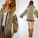 earth toned BOHEMIAN mountain momma WOOL sweater JACKET, extra small-medium