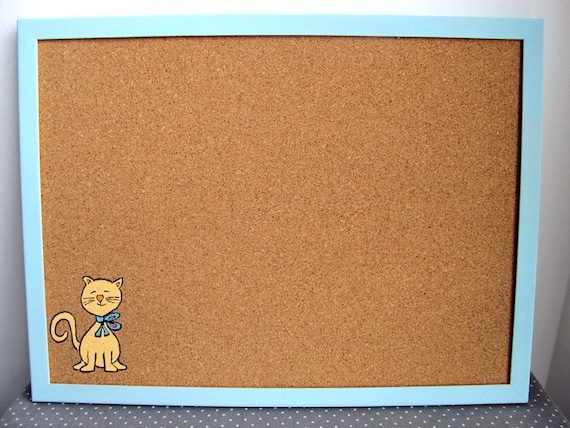 Decorative Memo Cork Board Cat Children orange and by Shellyka