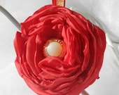 Red Gold Flower Ornament