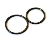 SET of 2 BLACK RINGS-925 Sterling Silver-Smooth-Size 4-5