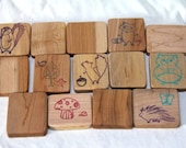 woodland memory game made from reclaimed wood - natural wood toy