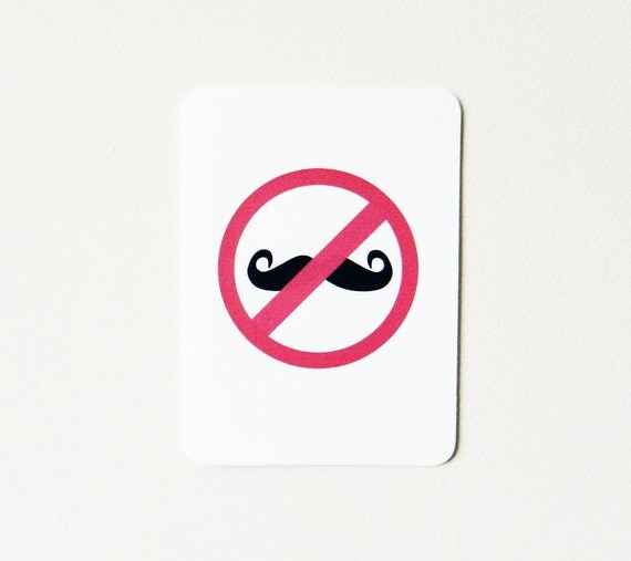 Mustache Anti-Hipster Card - No Hipster Mustaches