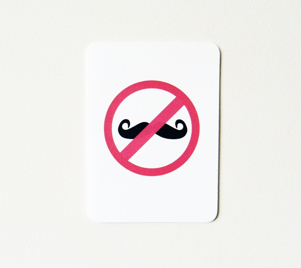 Mustache Anti-Hipster Card - No Hipster Mustaches