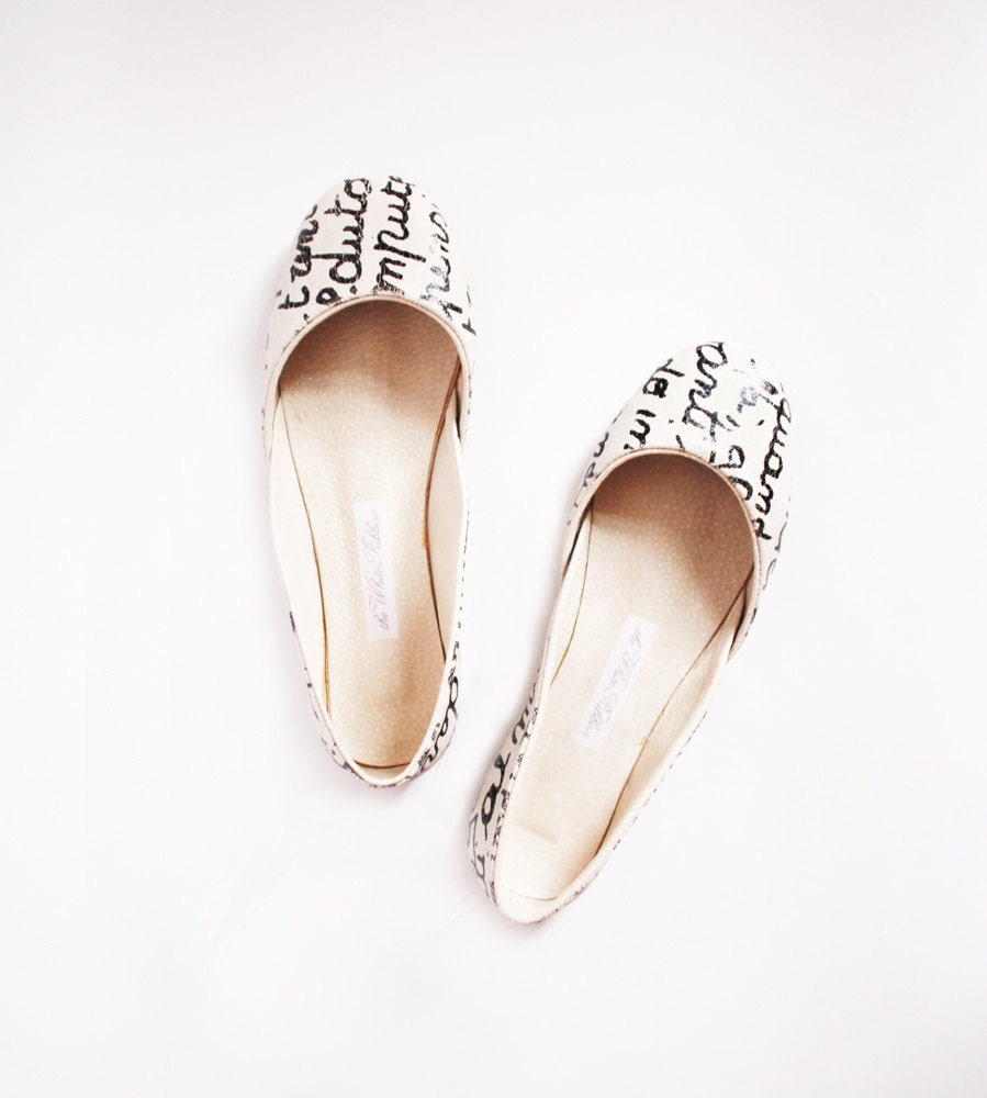 up-cycled leather ballet flats. a letter from Italy.