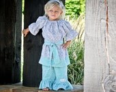 Fall 2012.. Aqua and Grey Tunic dress with matching Aqua Ruffle Pants.. Sz:6m-6y.. baby girl toddler