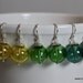 green and sterling silver hand blown glass earrings