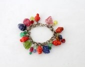 Vintage Charm Bracelet / Beaded Bangle