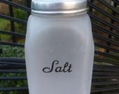 McKee Salt Shaker. Scarce Crystal Frosted Glass. Vintage 1930s. Art Deco. Depression.