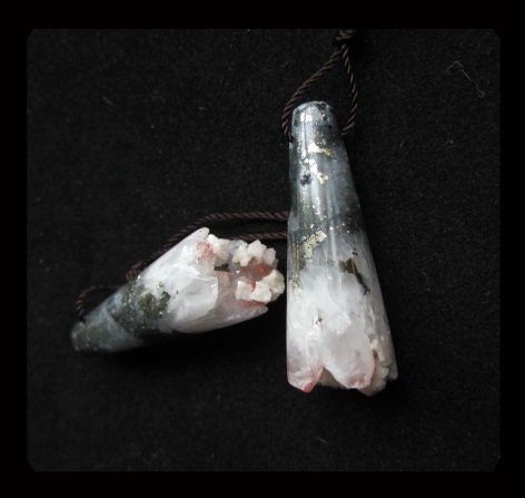 Drusy Rose Quartz Earring Bead,35x12mm,13.02g