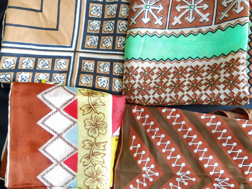 Silk Scarf // FOUR 40s Vintage Scarves // All Silk // One Older Vera Wingtip // NO Shipping Charges