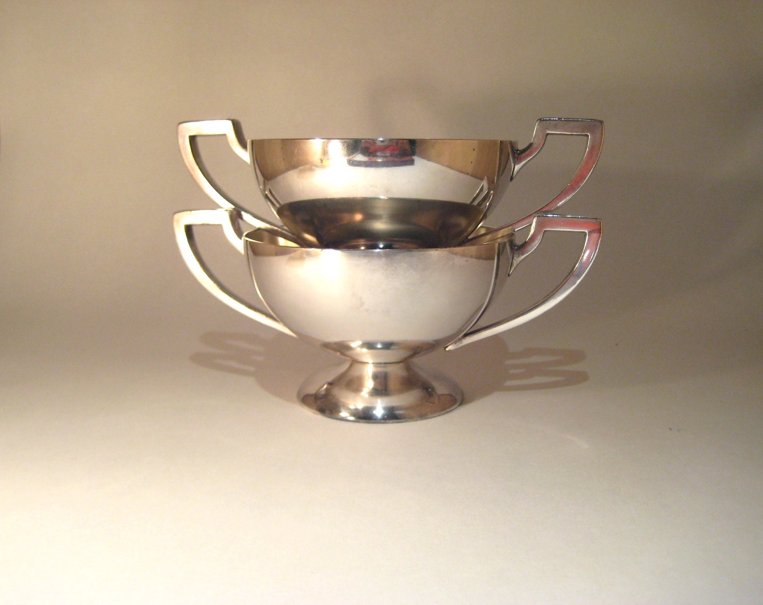 Silver Plated Bowl with Handles - Pair Available - Trophy