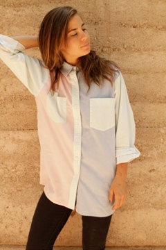 90s COLOR BLOCK slouchy vintage KRISS kross shirt