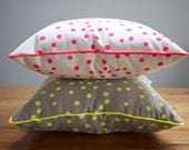 Neon Pink Spot Canvas Cushion