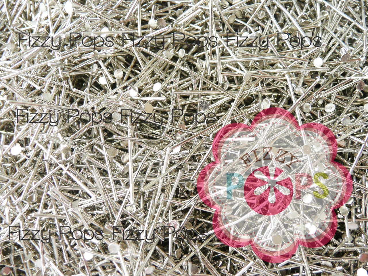 300 HEADPINS 38mm Silver Tone 1.5" - 1 1/2" inch