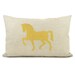 Lumbar pillow cover - 12x18 horse pillow cover - Mustard yellow and natural throw pillow case - Reversible geometric pattern pillow