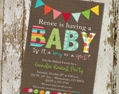 gender reveal party invitation or baby shower invitation, pink or blue, DIY PRINTABLE (item 1402)