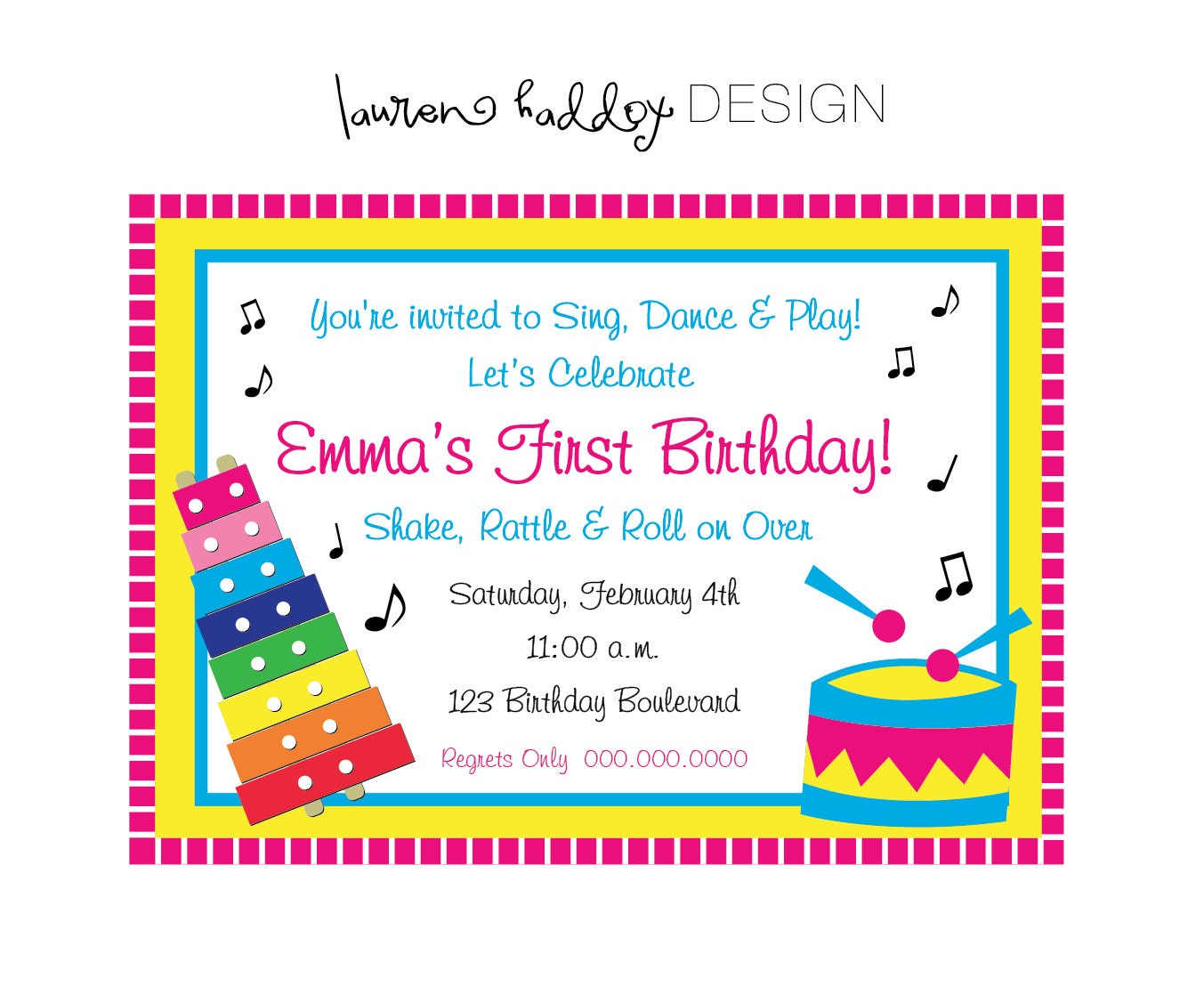 Music Birthday Party Invitation Il_570xn