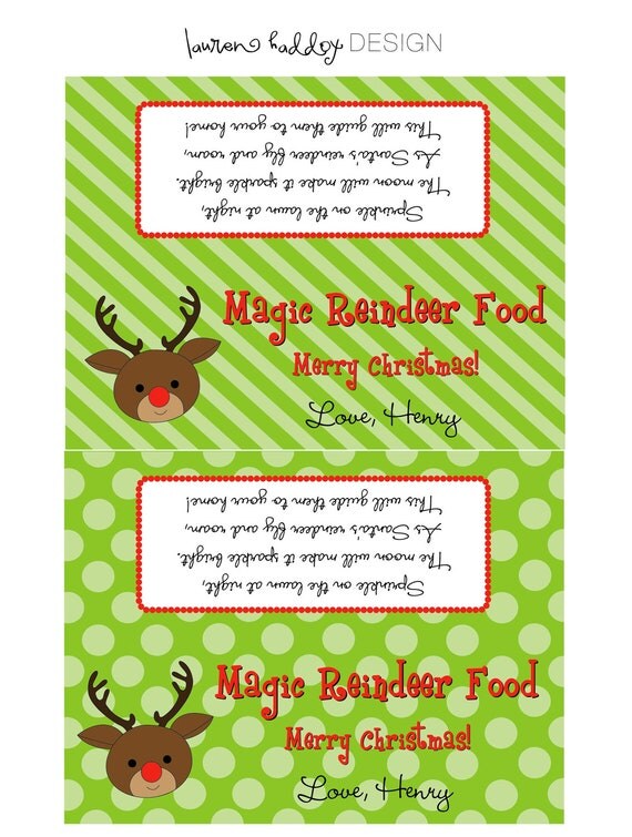 DIY, Personalized Reindeer Food favor tags Il_570xn