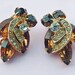 Weiss Amber Rhinestone Earrings 1950s