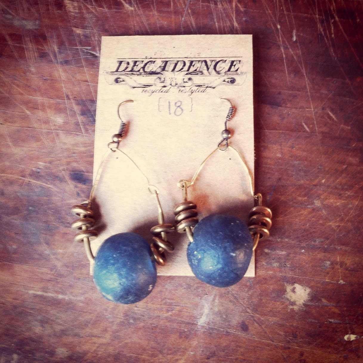 Blue & Gold Earrings