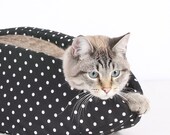 Cat Canoe a Unique Modern Hand Made Kitty Bed in Black and White
